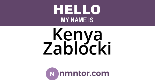 Kenya Zablocki