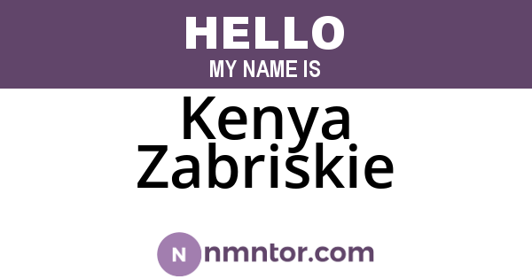 Kenya Zabriskie