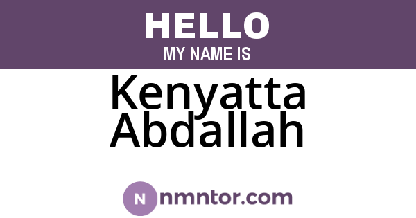 Kenyatta Abdallah