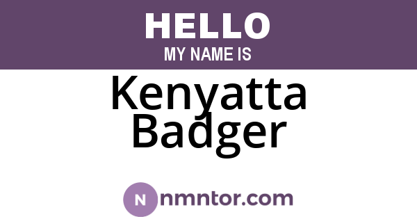 Kenyatta Badger