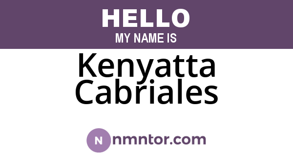 Kenyatta Cabriales