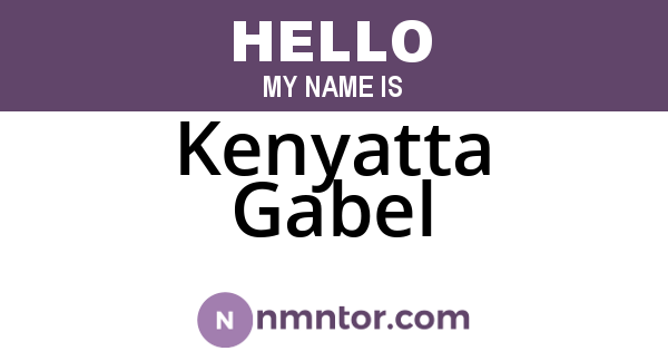 Kenyatta Gabel