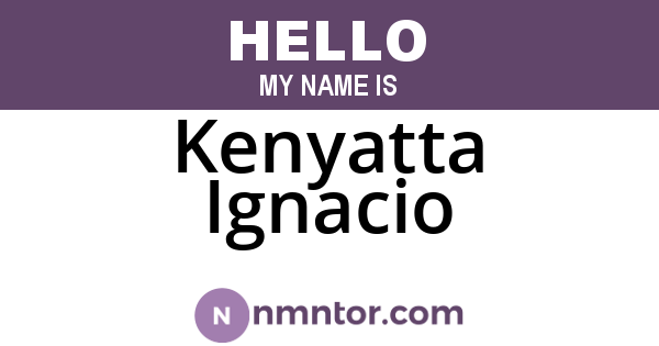 Kenyatta Ignacio