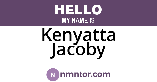 Kenyatta Jacoby