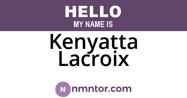 Kenyatta Lacroix