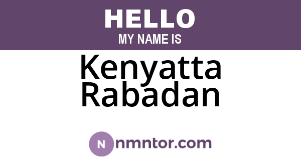 Kenyatta Rabadan