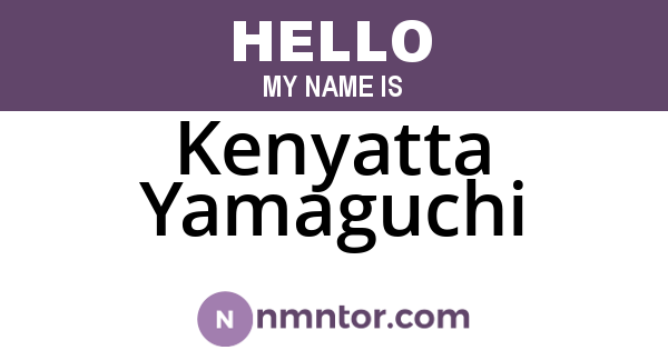 Kenyatta Yamaguchi