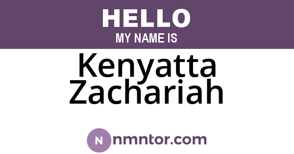 Kenyatta Zachariah