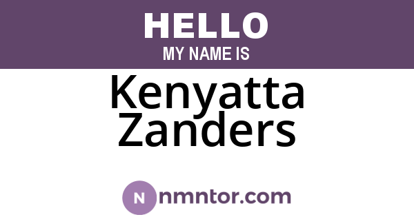Kenyatta Zanders