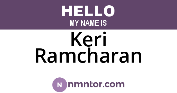 Keri Ramcharan