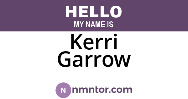 Kerri Garrow