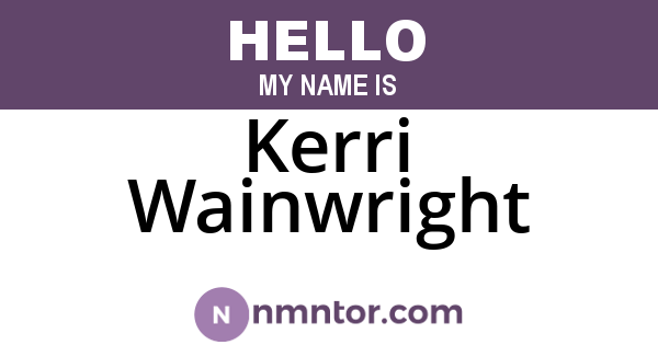 Kerri Wainwright
