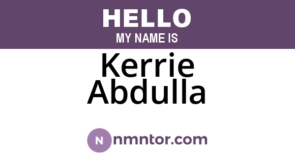 Kerrie Abdulla