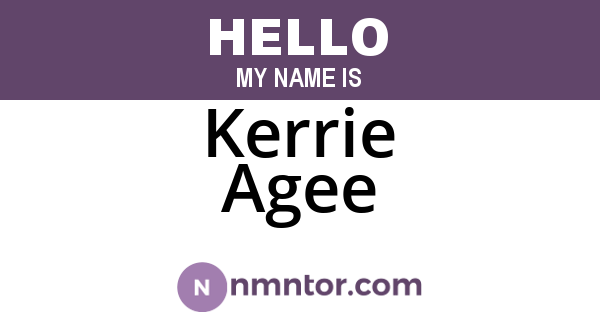 Kerrie Agee
