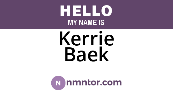 Kerrie Baek
