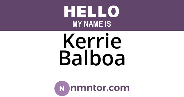 Kerrie Balboa