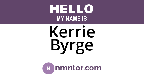 Kerrie Byrge