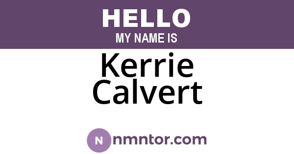 Kerrie Calvert