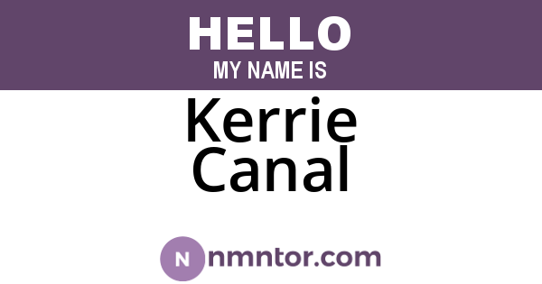 Kerrie Canal