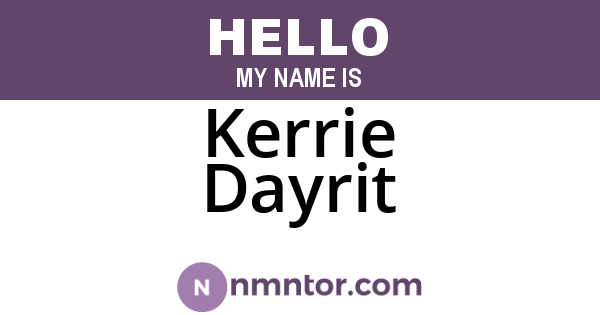 Kerrie Dayrit