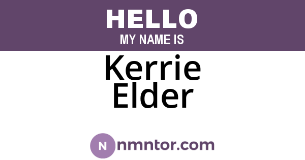 Kerrie Elder