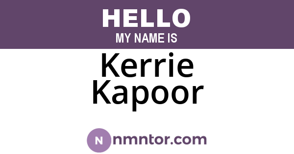 Kerrie Kapoor
