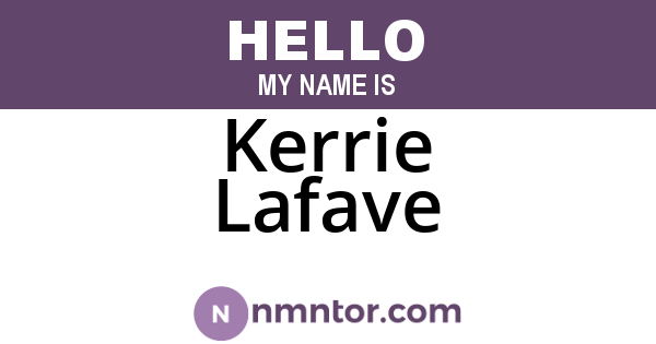 Kerrie Lafave