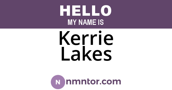 Kerrie Lakes
