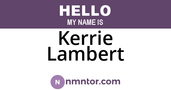 Kerrie Lambert