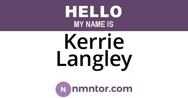 Kerrie Langley
