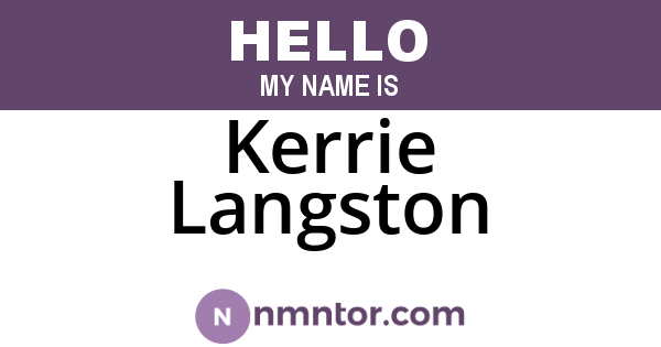 Kerrie Langston