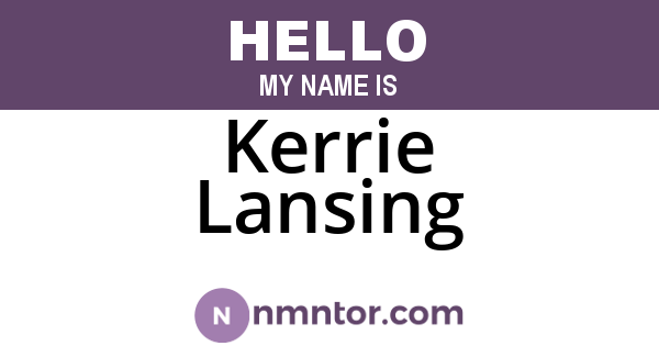 Kerrie Lansing