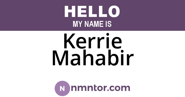 Kerrie Mahabir