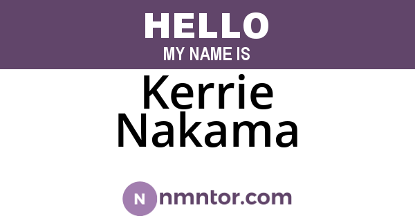 Kerrie Nakama
