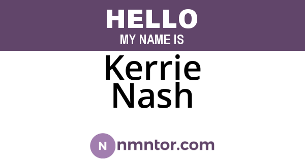 Kerrie Nash