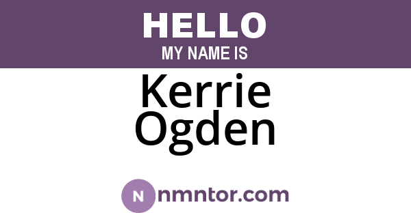 Kerrie Ogden