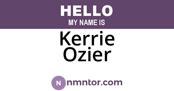Kerrie Ozier