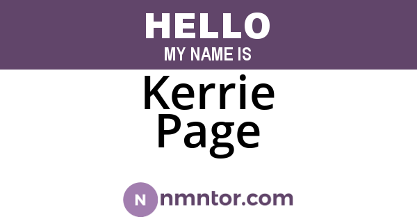 Kerrie Page