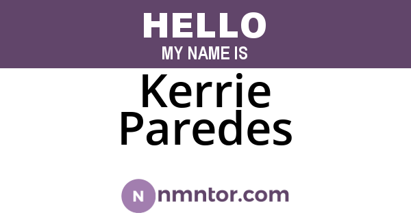 Kerrie Paredes