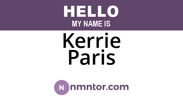 Kerrie Paris