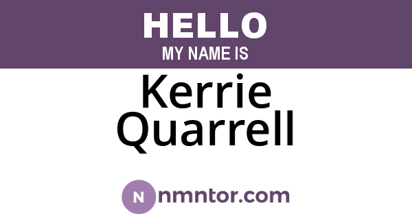 Kerrie Quarrell