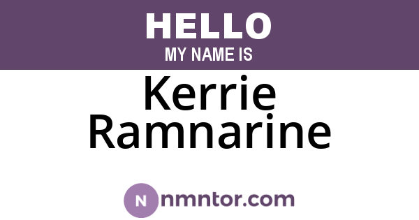 Kerrie Ramnarine