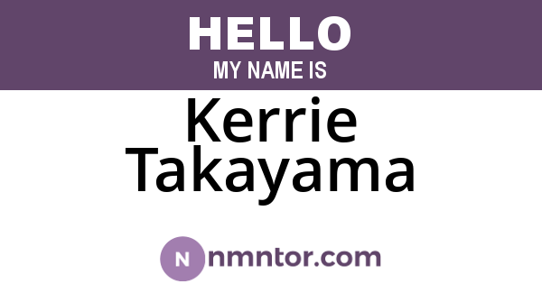 Kerrie Takayama