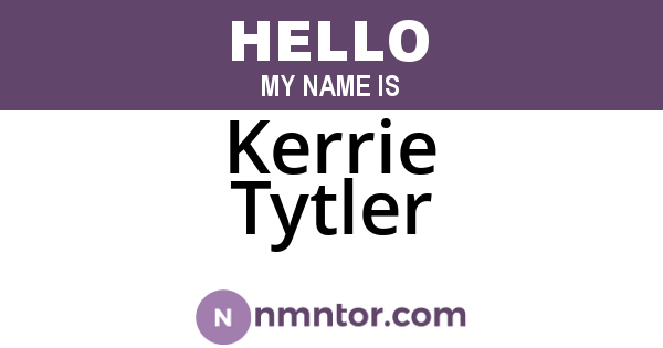 Kerrie Tytler