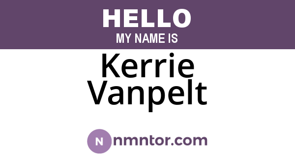 Kerrie Vanpelt