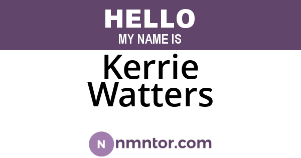 Kerrie Watters
