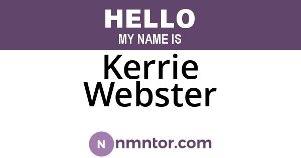 Kerrie Webster