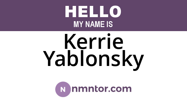 Kerrie Yablonsky