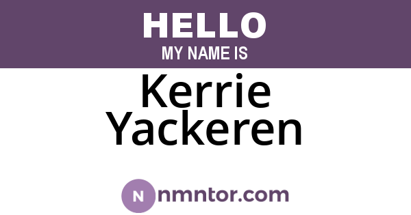 Kerrie Yackeren