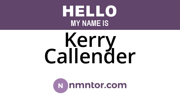 Kerry Callender